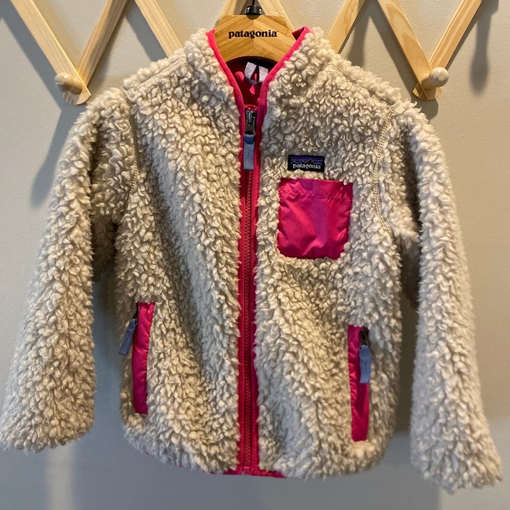 Patagonia Retro-X fleece jacket w/ pink trim 5T